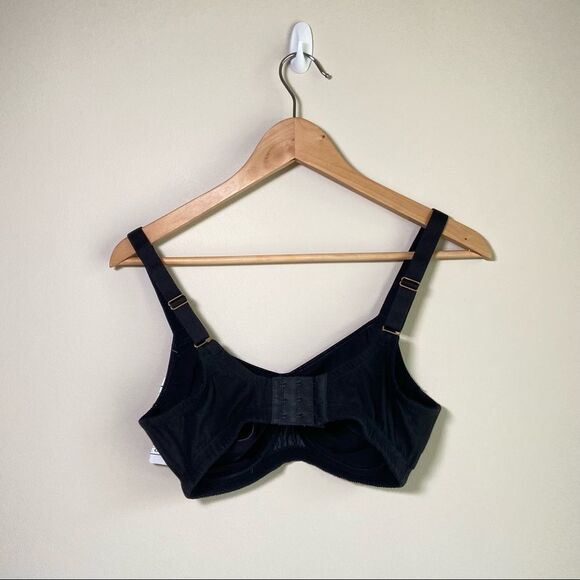 NEW Grenier Lingerie Unlined No Wire High Support Bra Black Size 34F - Picture 3 of 9